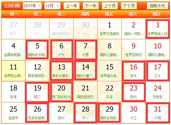 2017年12月裝修吉日有幾天，分別是那幾天